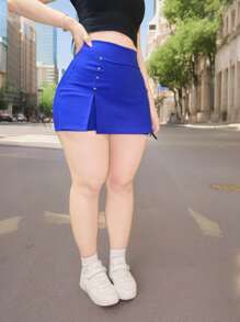 Women Shorts - 寶藍色短褲 - 查看 2