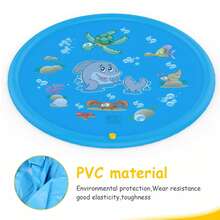 1 件宠物户外洒水垫，PVC 充气圆形垫，夏季狗狗户外玩耍洒水垫 - 藍色 - 查看 4