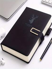 360页优质皮革A5笔记本：居家、办公、学习两相宜！（均码，黑色） - 黑色 - 查看 13