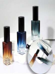 2pcs Square Gradient Glass Perfume Spray Bottles, 5ml+10ml, High-End Perfume Bottle For Decanting - Multicolor - View 2