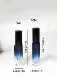 2pcs Square Gradient Glass Perfume Spray Bottles, 5ml+10ml, High-End Perfume Bottle For Decanting - Multicolor - View 3