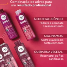 Salon Line S.O.S Bomba Ultra-Hydration Shampoo, Conditioner, Mask And Leave-In Cream Kit - Màu Đỏ Sâu - Xem 7