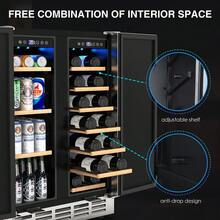 Wine And Beverage Refrigerator 24 Inch Dual Zone, French Door Wine And Beverage Cooler Built-In Or Freestanding Drink Fridge - 銀色 - 查看 6