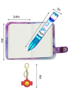 Nhật ký mèo bông và vòng chìa khóa bong bóng và bộ bút lỏng (Bao gồm 3 lần nạp lại), Nhật ký mờ nhuộm màu, Nhật ký giảm căng thẳng, Sổ bìa cứng để viết và vẽ, Quà sinh nhật (Happy Cat) - Nhiều màu - Xem 2