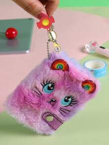 Nhật ký mèo bông và vòng chìa khóa bong bóng và bộ bút lỏng (Bao gồm 3 lần nạp lại), Nhật ký mờ nhuộm màu, Nhật ký giảm căng thẳng, Sổ bìa cứng để viết và vẽ, Quà sinh nhật (Happy Cat) - Nhiều màu - Xem 3