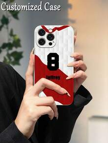 Ốp lưng điện thoại toàn thân chống sốc bằng TPU mềm in tên và số theo phong cách áo đấu bóng đá, tương thích với iPhone 6/7/8/XS/XR/11/12/13/14/15 Plus, màu kaki, lý tưởng để làm quà tặng, tên tùy chỉnh, số đội, quà tặng sinh nhật, quà tặng tốt nghiệp, quà tặng kỷ niệm, quà tặng ngày lễ tình nhân, quà tặng Giáng sinh, lựa chọn tốt nhất cho ốp lưng điện thoại tùy chỉnh - Màu Khaki - Xem 2