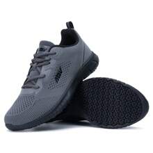 AOV Mens Walking Shoes With Arch Support All Day Standing Service Shoes Non Slip Work Tennis Sneakers - Xám - Xem 6