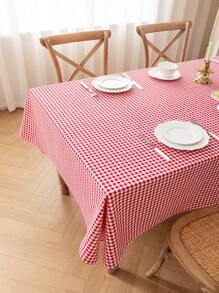 1 件简约圣诞红格子桌布，甜美喜庆的餐具柜/橱柜防尘罩布，日常家居装饰，适合野餐、露营、聚会、晚宴、生日、派对、节日、圣诞节、感恩节 - 紅色 - 查看 20