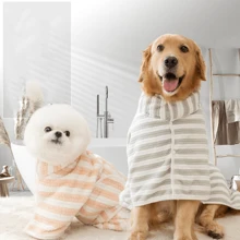 1pc Thickened Absorbent And Quick-Drying Dog Bathrobe, Golden Retriever Labrador Shepherd Bath Towel, Cat Blanket - Grey - View 6