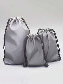 1/2/3 Túi Bảo Quản Mềm Màu Trơn Cho Sạc Dự Phòng USB Bộ Sạc Túi Mềm Dành Cho Pin Ngoài Powerbank Gậy Chụp Hình Di Động Tai Nghe Ngân Hàng Điện Túi Lưu Trữ Ổ Cứng USB Để Đi Du Lịch Đi Ra Ngoài - Màu xám đen - Xem 5