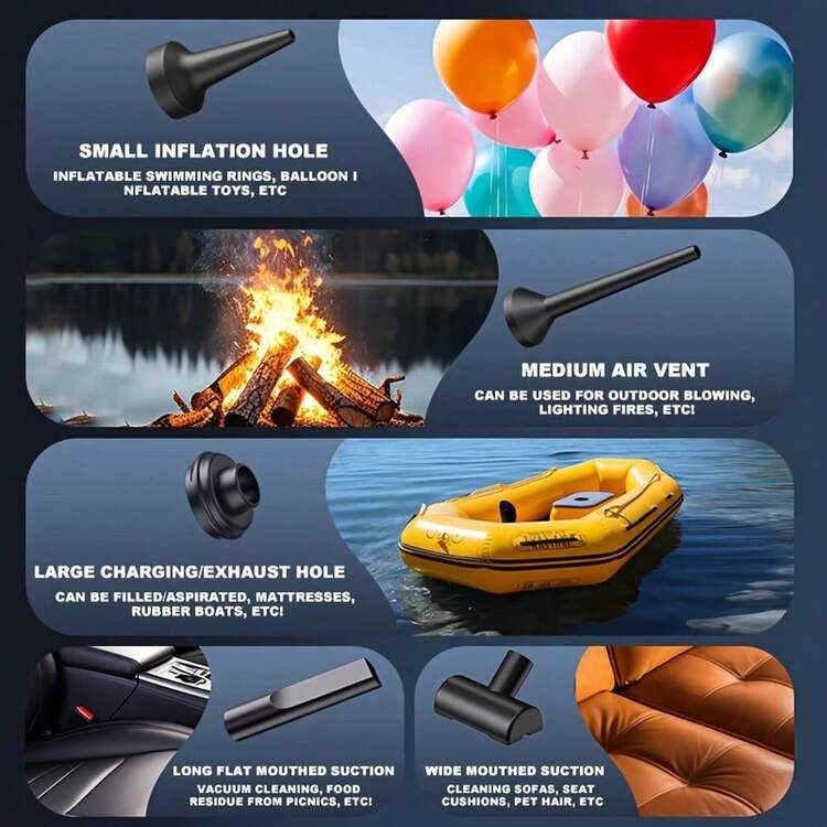 1 Pc 4 In 1Rechargable  Handheld Powerful Strong Suction For Car Home Pet Hair Computer Cleaning - Black - View 5