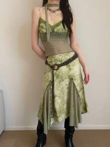 1pc Women's Coffee-Colored Polyester Bohemian Style Round Buckle Pearl Vintage Waist Chain Halloween Christmas Summer, School Fall, Autumn, Halloween