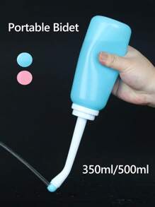 1 Peça Banheira de Assento de Viagem Portátil, Bidê Manual de 350ml/500ml com 2 Bicos para Higiene Pessoal