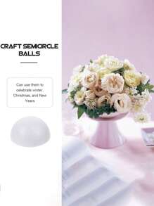 1/2/6 piezas Hemisferio de espuma de poliestireno de 10cm de diámetro, blanco, para manualidades DIY, arreglos florales, decoración de fiesta, Día de San Valentín, regalo