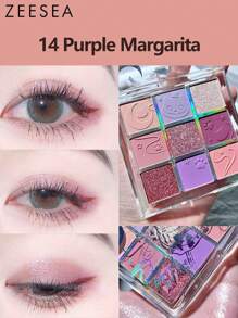 Zeesea 愛麗絲夢想九色眼影盤 - 易於化妝和暈染，持久眼影盤 - 15 Grapefruit - 查看 7