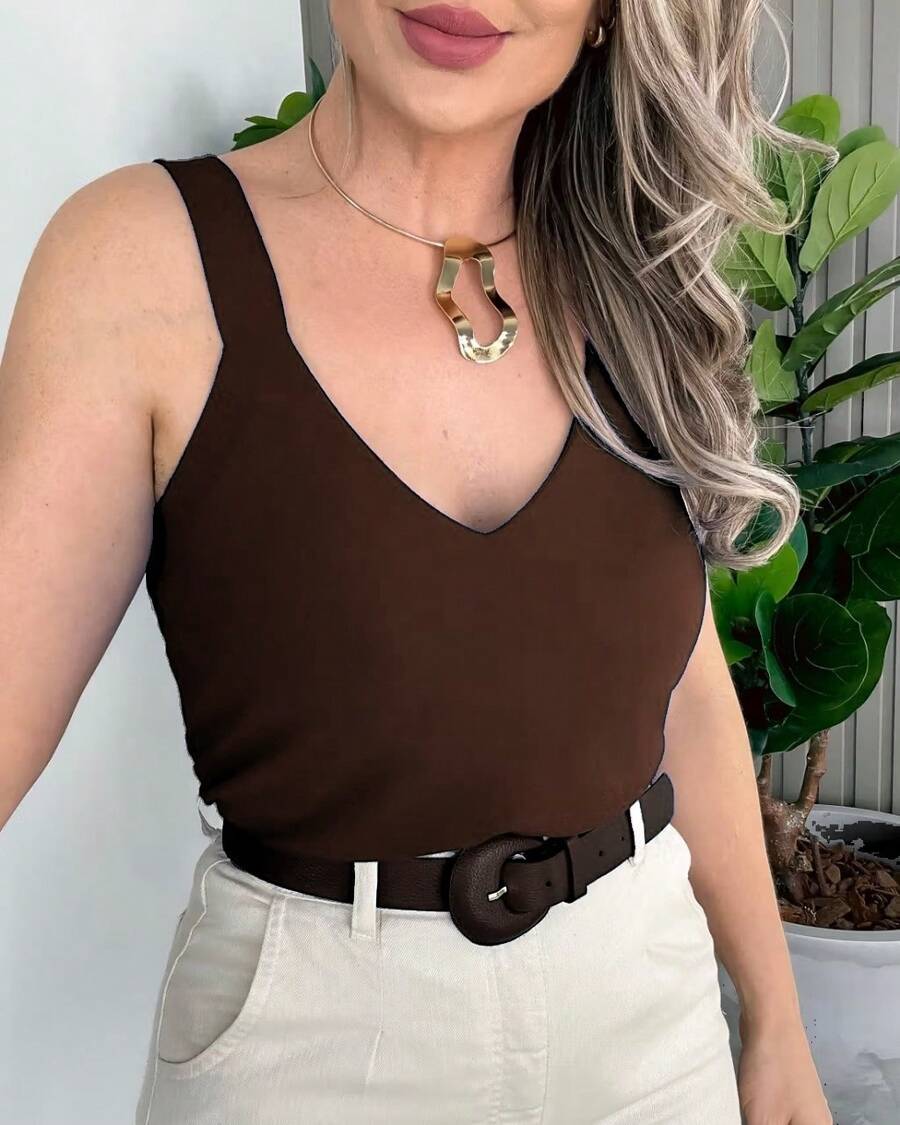 Women Tops - Coffee Brown - View 1