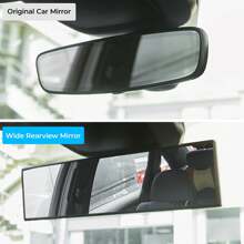 Car Panoramic Rear View Mirror, Interior Clip On Wide Angle Rearview Mirrors For Car, Universal Extended Large Rear View Mirror For Car, To Reduce Blind Spot Effectively For Auto SUV Trucks - White - View 2