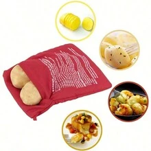 2pcs, Potato Cooker Bag -Quick And Easy MicrowavePotato Cooking Solution, Washable Baked PotatoMicrowave Cooking Quick Fast Cooker Bag, Hotel KitchenAccessories,Storage,Organizer,Organiser,Kitchen,Travel,Kitchen Items,Kitchen Tools,Kitchen Things. - Red - View 7