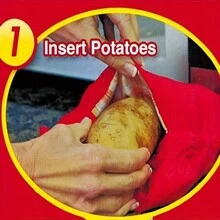 2pcs, Potato Cooker Bag -Quick And Easy MicrowavePotato Cooking Solution, Washable Baked PotatoMicrowave Cooking Quick Fast Cooker Bag, Hotel KitchenAccessories,Storage,Organizer,Organiser,Kitchen,Travel,Kitchen Items,Kitchen Tools,Kitchen Things. - Red - View 3