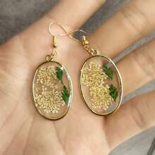 Bông Tai Phong Cách Bohemian Thủ Công, 1 Đôi, Hoa Khô Tòn Ten, Phụ Kiện Trang Sức Hoa Tự Nhiên Cho Nữ, Trang Sức Phong Cách Kỳ Nghỉ - bông tai - Xem 19