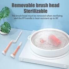 1pc Silicone Cleaning Brush, Bottle Nipple Cup Cleaning Brush, 360 Degree Rotating Bottle Cup Cleaning Brush, Long Handle No Dead Angle Cleaning, Nipple Cleaning Brush