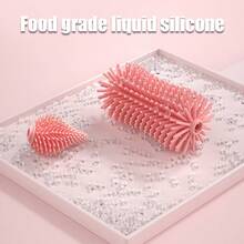 1pc Silicone Cleaning Brush, Bottle Nipple Cup Cleaning Brush, 360 Degree Rotating Bottle Cup Cleaning Brush, Long Handle No Dead Angle Cleaning, Nipple Cleaning Brush