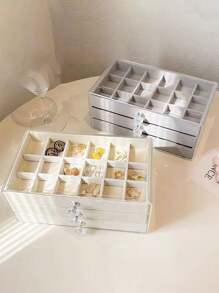 1pc 3 Layers 18 Grids Drawer Type Storage Box, Simple Large Capacity Transparent Plastic Multi-Grid Jewelry Box, Gender Reveal Party, Perfect For Birthdays, Weddings, Parties, The Perfect Gift For Colleagues, Friends, And Family, Back To School