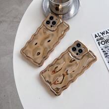 Electroplated Floral & Meteorite Pattern Silver Phone Case Compatible With IPhone 16/16 Pro/16 Pro Max/16 Plus/16e, Premium Design