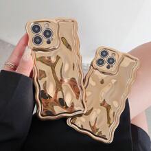 Electroplated Floral & Meteorite Pattern Silver Phone Case Compatible With IPhone 16/16 Pro/16 Pro Max/16 Plus/16e, Premium Design