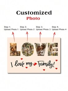 1 bức tranh treo trang trí cá nhân hóa 45x30cm 'Tôi yêu gia đình chúng ta' Ảnh chân dung gia đình hàng ngày Quà tặng nghệ thuật sợi tùy chỉnh Hình chữ nhật không khung Canvas nguyên chất Phòng ngủ tùy chỉnh Phòng khách Phòng ăn Phòng học Lối vào Khu vực giải trí Tranh treo trang trí - Nhiều màu - Xem 2