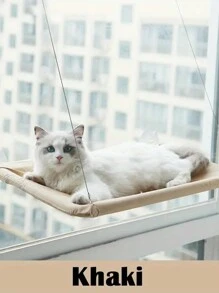 1 pieza Hamaca para gatos Cama colgante para mascotas Cama de ventana para gatos y perros pequeños Asiento de ventana soleado con manta Capacidad de soporte de 5kg Accesorios para mascotas - Multicolor - Ver 19