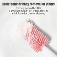 1pc Silicone Cleaning Brush, Bottle Nipple Cup Cleaning Brush, 360 Degree Rotating Bottle Cup Cleaning Brush, Long Handle No Dead Angle Cleaning, Nipple Cleaning Brush