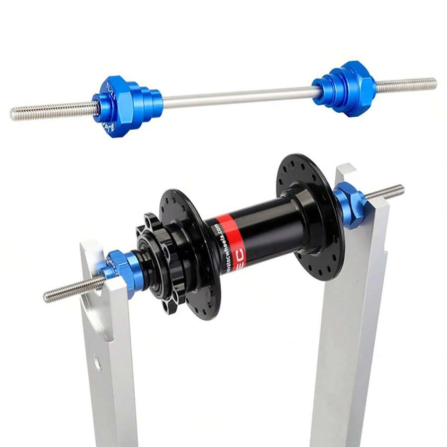 1pc Bike Wheel Truing Stand Thru, Axle Metal Bicycle Hub Repair Tool