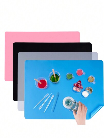 1pc  Crafts Silicone Pad, Anti Slip And Heat-Resistant, Suitable For Jewelry, Epoxy Resin, Glitter Adhesive, DIY Sheets, Nail Art, And Tabletop Protection Pads