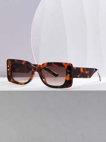 Gafas de sol cuadradas de moda para mujer, gafas falsas a juego con todo, gafas de sol de marco pequeño y retro - Negro - Ver 1