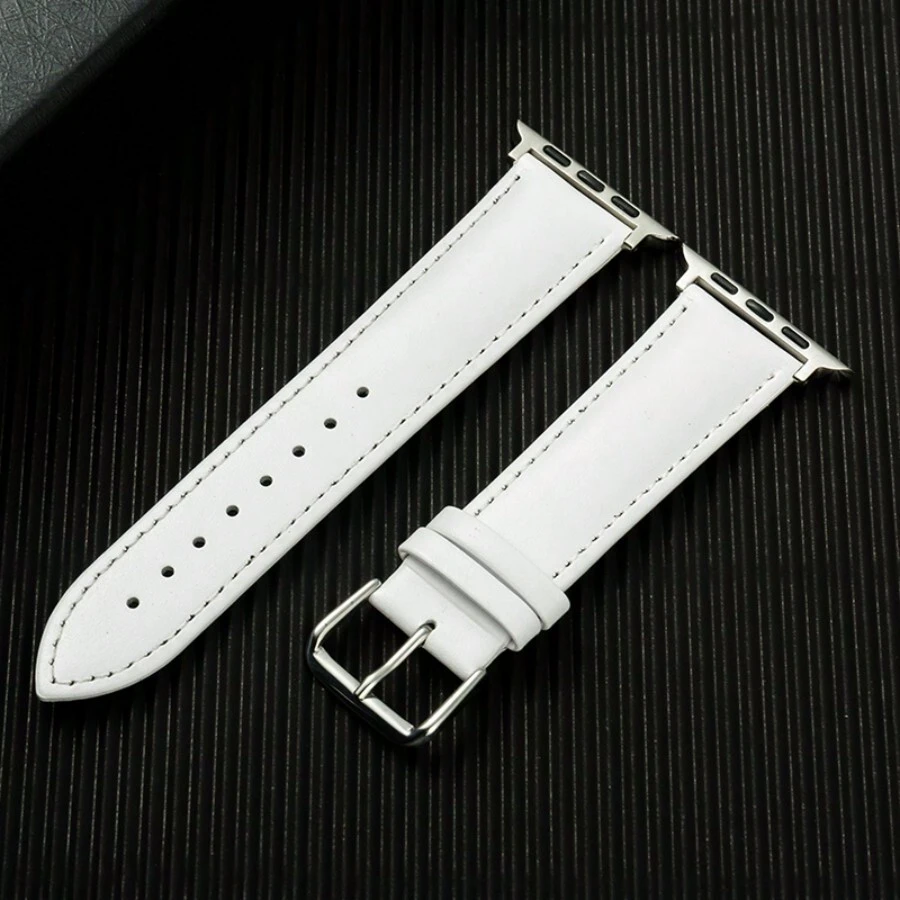 1件裝超纖皮革錶帶 極簡時尚中性款 適用38/40/41/42/44/45/49mm 相容 Ultra/SE/8/7/6/5/4/3/2/1 - 白色 - 查看 1
