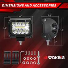 4 Inch LED Pod Lights,2/4PCS 120W 12000LM Triple Row Flood Spot Combo Offroad Driving Fog Ditch Work Light Compatible For Pickup Truck Trailer ATV UTV SUV Boat Lights Car Accessories Car Must Haves Car Decor Car Light