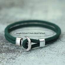 New Unique Men Bracelet Rope Double Layer Milan Thread Navigation Anchor Bracelet  ﻿ ﻿