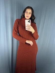Women Long Dresses - Camel - View 6