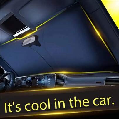 Foldable Car Sun Shield Double Ring Sun Shield Sun Insulation Car Sun Shade Front Shield Sun Shield Car Sun Shield Reflection Sun Shield Standard Size (57 Inches X31 ") -Front Position [For Hatchback / SUV / MPV]