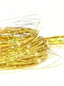 12 Pieces Clip In Synthetic Straight Hair Extensions Fashion Party Christmas Gift For Women Gold Wire Hair Extensions Colorful Shiny Hair Extensions Hair Accessories For Women
