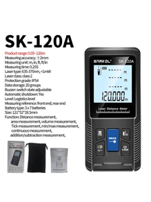 1 Set Snakol Medidor de distancia láser 40m 50m 70m 100m 120m Telémetro digital Rango Finder Trena Roulette Regla Cinta métrica de medición de distancia - Negro - Ver 7