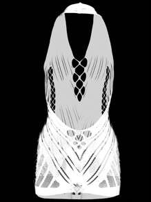 1PC Women Sexy Lingerie Sexy Fishnet Cover Up For Music Festival Without Bikini Hollow Out Bodycon Dress See Through Beachwear Summer Women's Swimwear Clothing Swimsuit