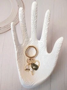 HAILIAN 1入合金材質女式手錶/手提包/服裝/鑰匙扣配飾，適用於鑰匙扣，手提包裝飾，汽車鑰匙扣，禮物，最好的朋友，情侶和包配對。 - 白色 - 查看 1