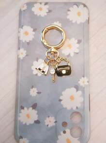 HAILIAN 1入合金材質女式手錶/手提包/服裝/鑰匙扣配飾，適用於鑰匙扣，手提包裝飾，汽車鑰匙扣，禮物，最好的朋友，情侶和包配對。 - 白色 - 查看 3