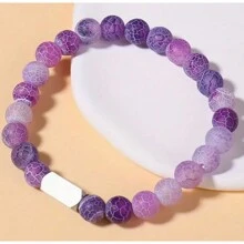 1pc Personalized Beaded Bracelets, 8mm Gemstone Bracelet, Custom Laser Engraved Bracelet, Customized Beaded Bracelet, Personalized Jewelry Gifts, Gifts For Mom, Women, Men, Dad, Wife, Husband, Bestie, Friend, Birthday Gift, Anniversary, Christmas, Halloween, New Year, Mother'S Day, Father'S Day Gift - Multicolor - View 14