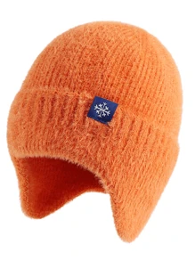 1 件简约休闲雪花设计纯色保暖针织护耳帽，男女通用，多色可选，适合户外活动、街头服饰和冬季秋季日常使用 - 彩色 - 查看 15