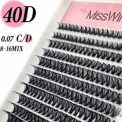  Miss Wink 240pcs 40D-8-16Mix 0.05/0.07mm Lashes C/D Curl Cat Eye Lashes Eyelash Tech Supplies Diy Eyelash Extensions Manga Lashes Suitable For Parties Gift For Women & Girl