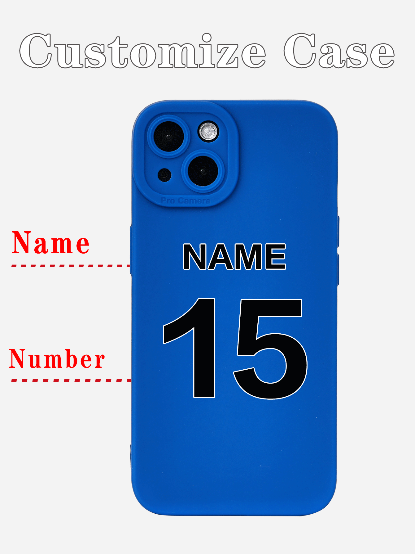 Customized DIY Matte Colored Phone Case With Team Name Letters And Numbers Design Compatible With 11 12 13 14 15 16 Khaki Clear Royal Blue Customized Personalized Unique Phone Cover Shockproof Anti-Yellowing Protective Case For Cell Phones Personalized Gift For Friends - Black - View 6
