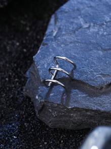 Thời trang và phổ biến 1 chiếc vòng bít tai tối giản cho nam bằng thép không gỉ để làm quà tặng trang sức và cho vẻ ngoài sành điệu - Bạc - Xem 7